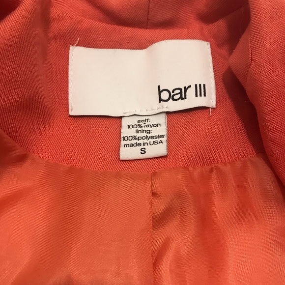 Bar III Orange Open Blazer.  Size Small - Picture 4 of 8